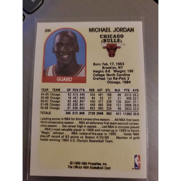 1990 Michael Jordan Hoops Basketball Card GOAT - Picture 2 of 2